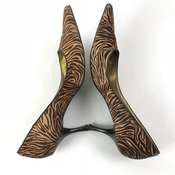 🔥Nine West Brown tan fur animal safari Pumps🔥 - Picture 4 of 8
